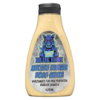 Flasche der Blue Hog Meckes Burger Boss Sauce mit blauem Wildschwein-Logo