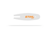 Weiße Stihl Rollomatic Light Führungsschiene mit orangefarbenem Logo