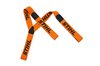 STIHL FS-Hosenträger in Orange mit Logo auf weißem Hintergrund