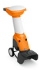 STIHL GHE 375 Häcksler in Orange und Weiß mit breitem Einfülltrichter und robustem Fahrwerk