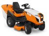 Stihl RT 6112 ZL Aufsitzmäher in Orange und Weiß mit Markenlogo und komfortablem Sitz