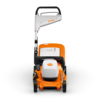 STIHL Akku-Rasenmäher RMA 253 in Orange und Weiß mit klappbarem Holm und Logo