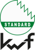 Logo des KWF-Standards mit grünem Baum und Schriftzug