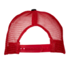 Rote Weber Trucker-Cap von hinten mit verstellbarem Verschluss und Meshmaterial
