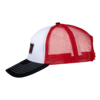 Weber Trucker-Cap in Schwarz, Weiß und Rot mit gebogenem Schirm und Mesh-Rückseite