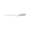 Edelstahl Deluxe Filetiermesser mit ergonomischem Griff auf grünem Hintergrund