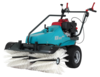 Professionelle türkise Kehrmaschine Remarc KM HVR PLUS 100 mit großer Bürste und rotem Motor