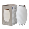 Kooduu Synergy 50 2.0 neben seiner Verpackung, zeigt Funktionen als Lampe, Lautsprecher und Kühler