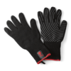 Schwarze Weber Grillhandschuhe mit Silikon-Griffflächen und rotem Logo