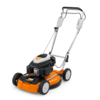 Stihl RM 4 RT Benzin-Rasenmäher in Orange und Grau mit klappbarem Holm