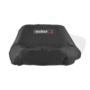 Weber Prem. Abdeckhaube Slate 43cm über einer Plancha mit Weber-Logo