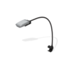 Flexible Weber WORKS Lampe mit LED und Klemmvorrichtung auf grünem Hintergrund