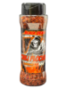 Transparenter Streuer mit roten Chili-Flocken und Totenkopf-Design