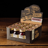 Karton mit O'Donnell Moonshine Schnapsflaschen, Wilde Beere Likör, Prohibitionsdesign