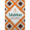 Verpackung von Maldon Smoked Sea Salt mit geometrischem Muster und Markenlogo