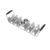 Edelstahl Weber Taco Rack mit Silikongriffen und integrierten Dipschalen