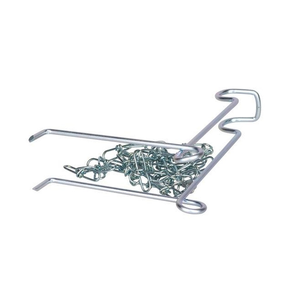 Silberner Petromax Laternenhalter mit Kette auf neutralem Hintergrund