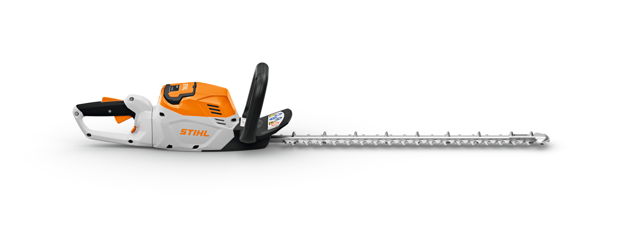 STIHL HSA 60 Akku-Heckenschere auf weißem Hintergrund mit sichtbaren Details und Markenlogo