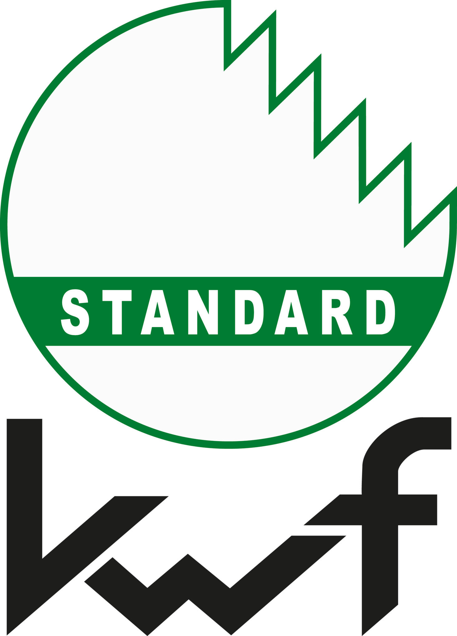 Logo von STANDARD mit grünem Band und Bergsilhouette