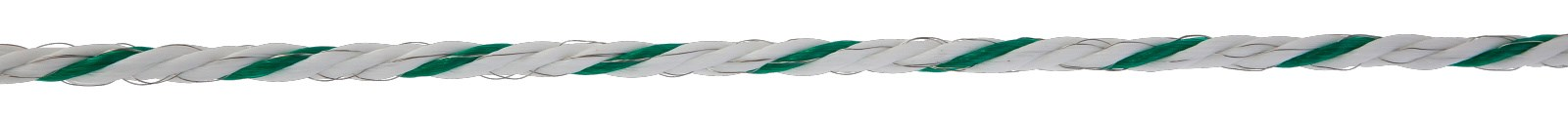 Nahaufnahme des AKO PremiumLine Seils in Weiß und Grün für lange Zäune