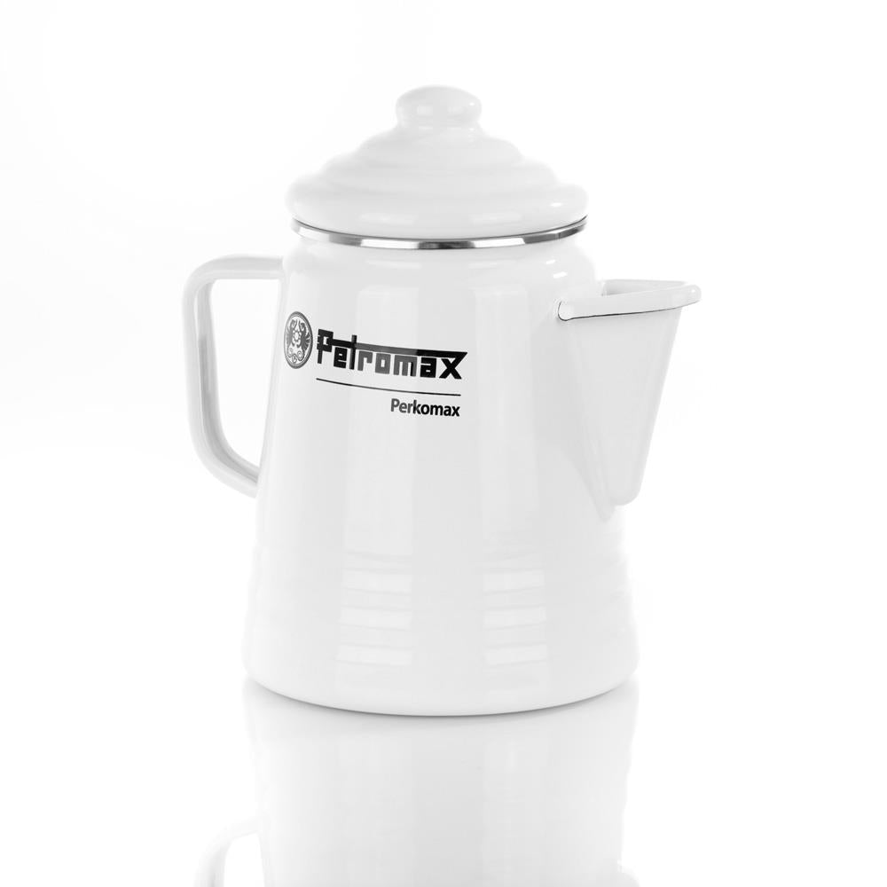 Weißer Petromax Perkomax Kaffee- und Tee-Perkolator auf weißem Hintergrund