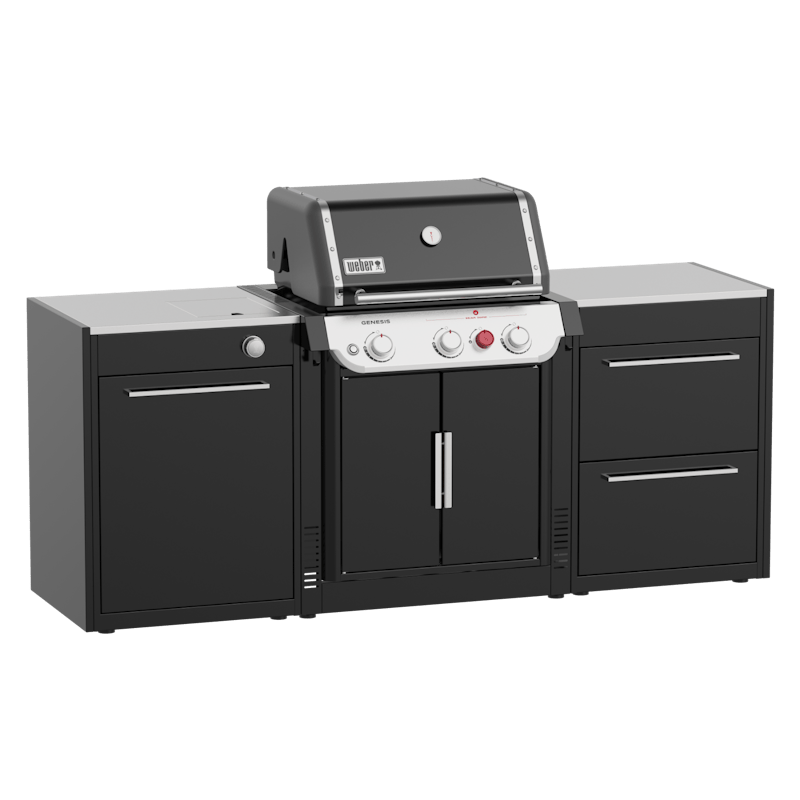Weber BBQ Kitchen Gas 231 Set für Genesis Gasgrills mit Seitenbrenner und Ladenmodul