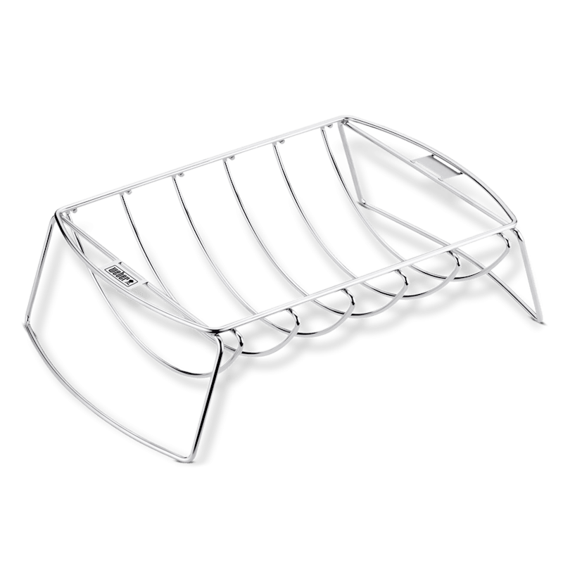 Weber Spare Rib Halter und Bratenkorb aus Metall für optimale Grillergebnisse