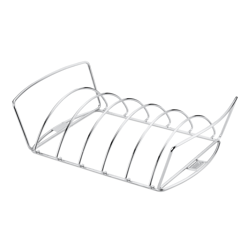 Weber Spare Rib Halter und Bratenkorb aus Metall für effizientes Grillen