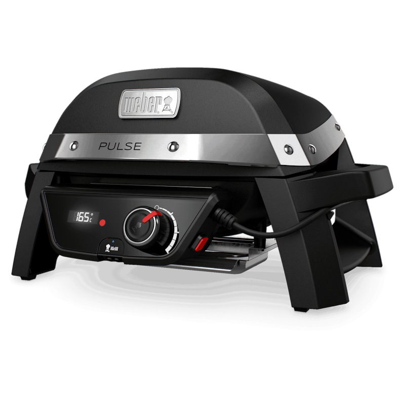 Weber PULSE 1000 Elektrogrill in Schwarz mit digitalem Temperaturdisplay