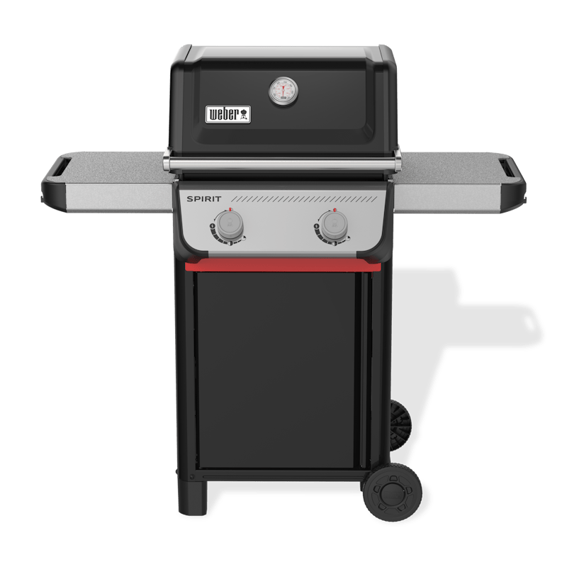 Weber SPIRIT E-210 Gasgrill in Schwarz mit zwei Brennern und Seitentischen