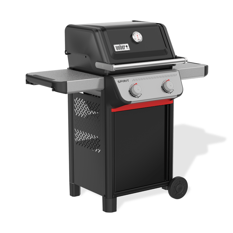 Weber SPIRIT E-210 Gasgrill in Schwarz mit zwei Brennern und Seitentischen