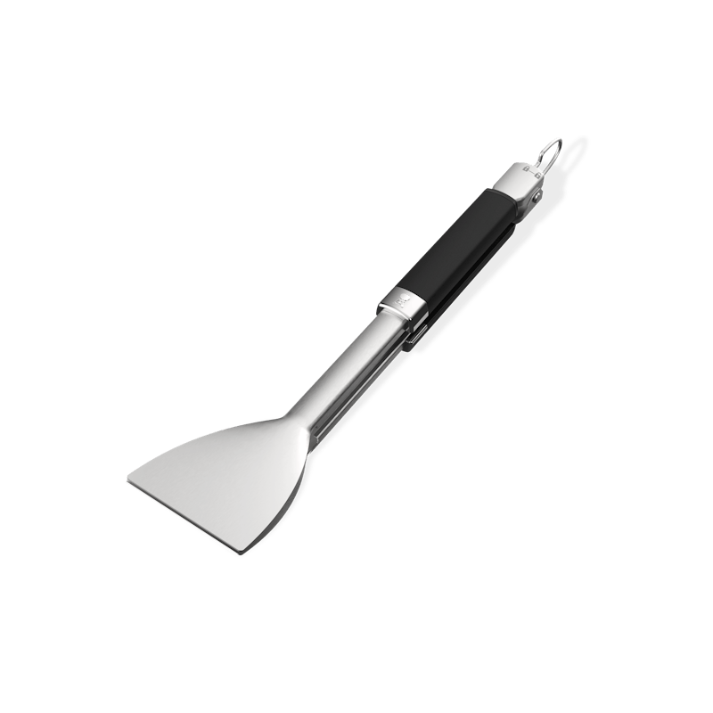 Weber flache Grillzange aus Edelstahl mit schwarzem rutschfestem Griff