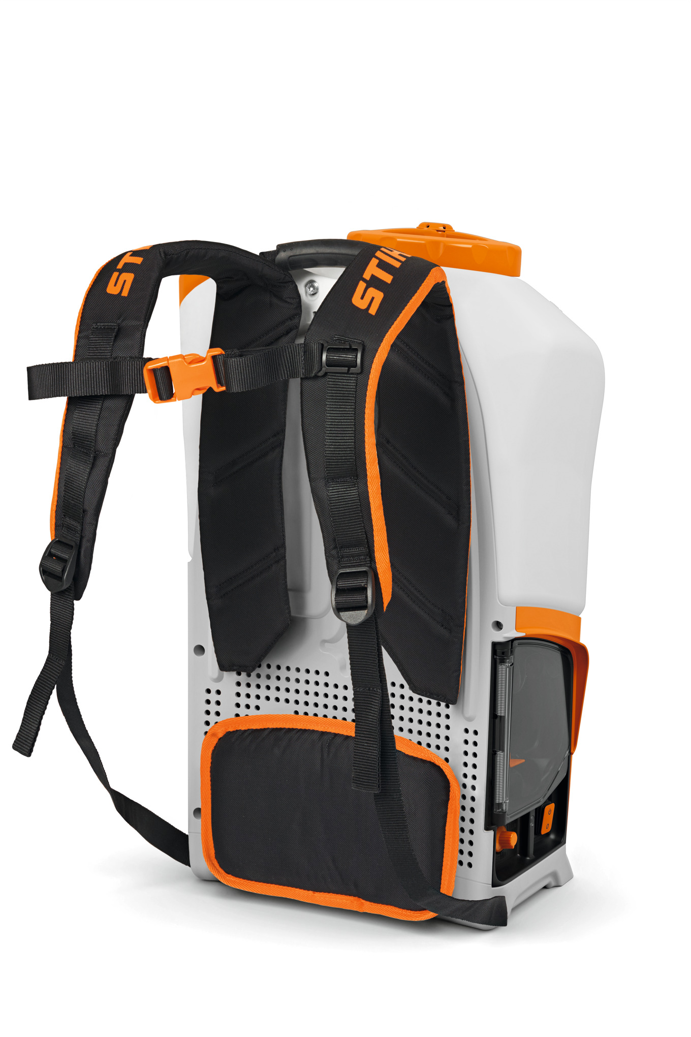 STIHL SGA 85 rückentragbares Akku-Spritzgerät mit transparentem Behälter und ergonomischen Gurten