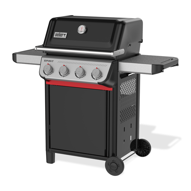 Weber SPIRIT E-410 Gasgrill in Schwarz mit vier Brennern und Seitentischen