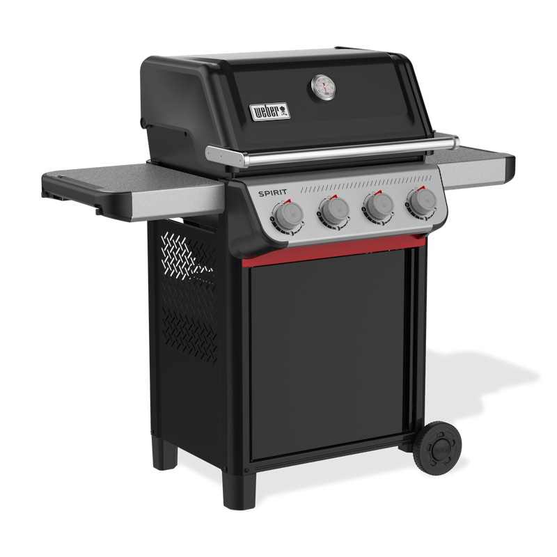 Weber SPIRIT E-410 Gasgrill in Schwarz mit vier Brennern und seitlichen Ablagen