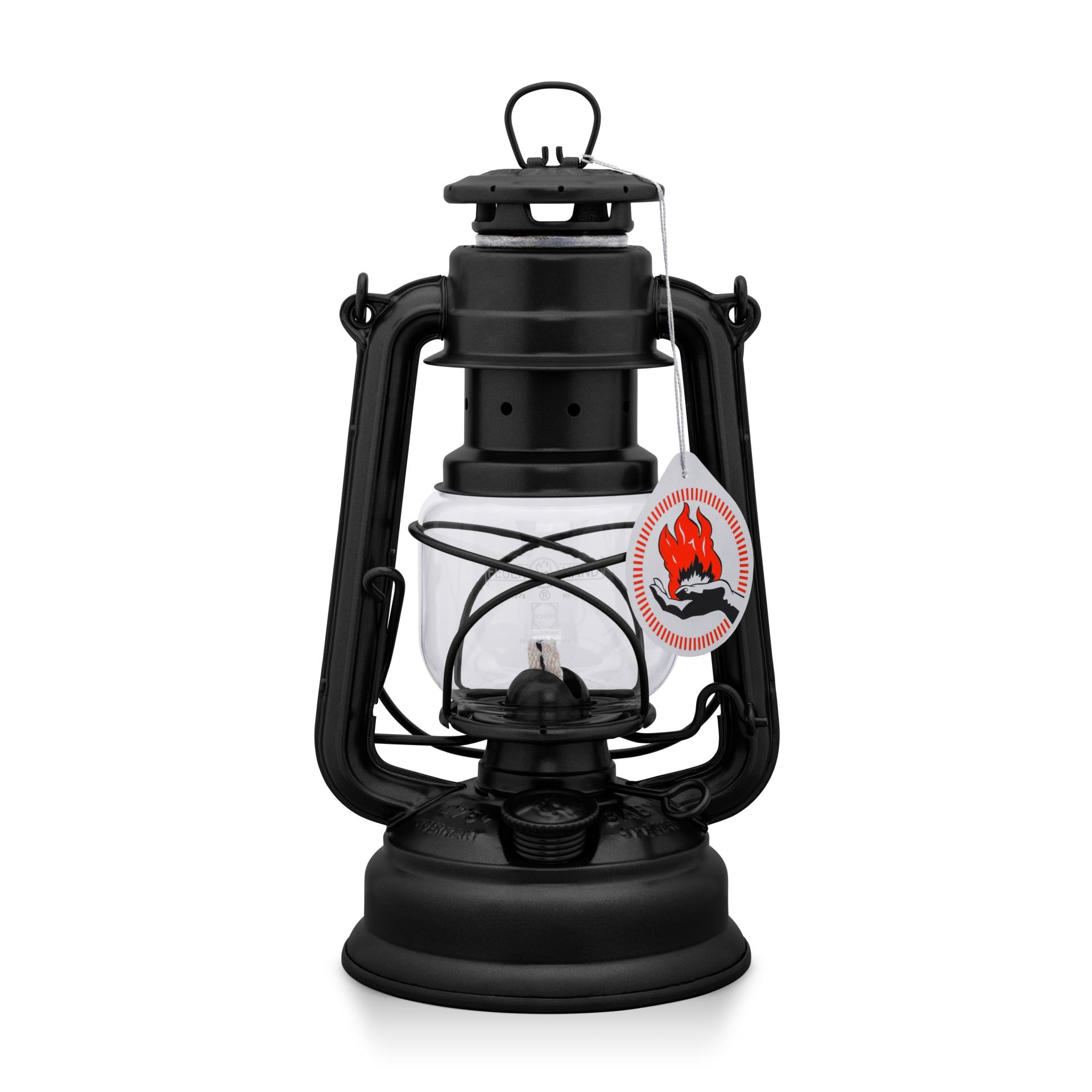 Schwarze Feuerhand Baby Special 276 Sturmlaterne mit hitzebeständigem Glaszylinder