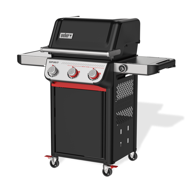 Weber SPIRIT EP-325 GBS Gasgrill 2025 in Schwarz mit Edelstahl-Seitentischen und Rollen