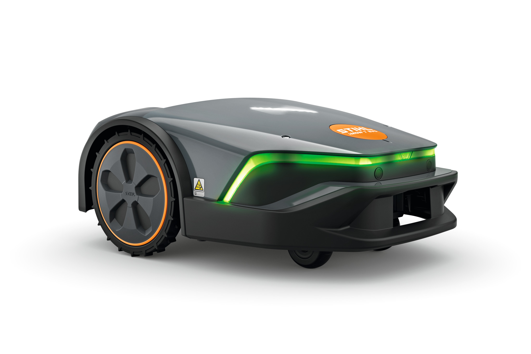 STIHL iMOW 7 EVO Mähroboter in dunkelgrau mit grüner LED-Leiste