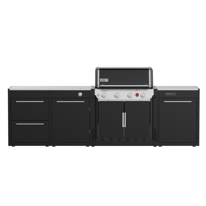 Weber BBQ Kitchen 331 Set mit Gasgrill und Modulen in Schwarz