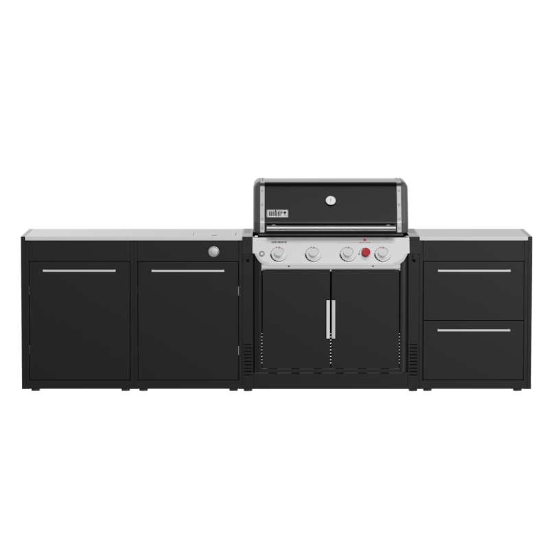 Weber BBQ Kitchen 331 Set für Genesis Gasgrills mit Seitenbrenner und Stauraum