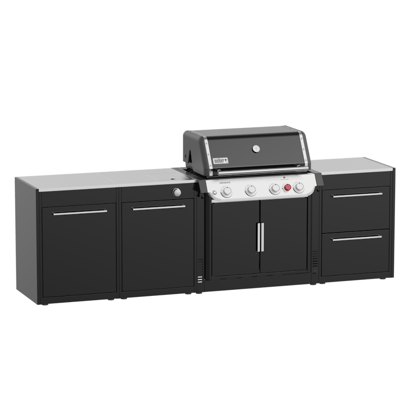 Weber BBQ Kitchen Gas 331 Set mit Gasgrill und Modulen in Schwarz