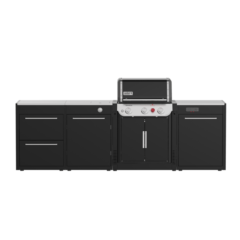 Weber BBQ Kitchen Gas 331 Set mit Gasgrill und Modulen in Schwarz