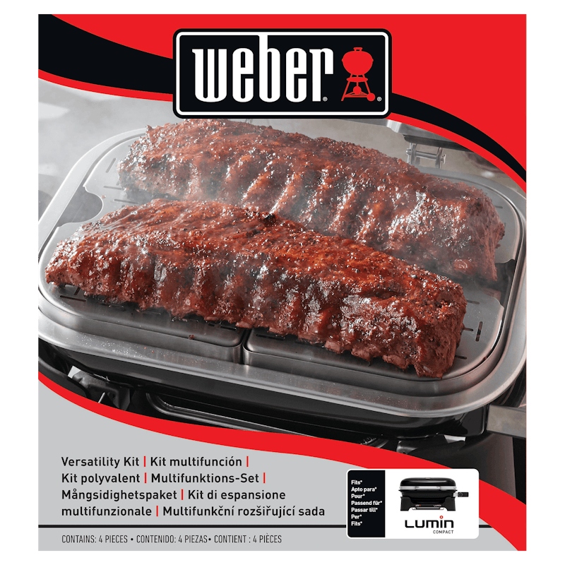 Gegrillte Rippchen auf Weber Lumin Compact Elektrogrill mit Multifunktions-Set