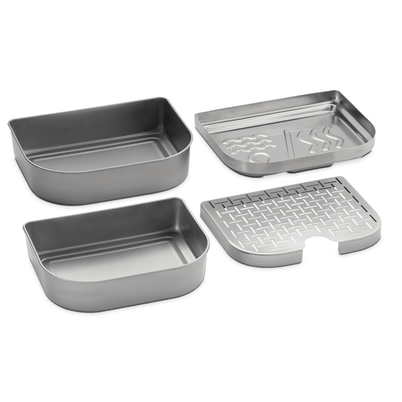 Weber Multifunktions-Erweiterungs-Set für Lumin Elektrogrill bestehend aus zwei Schalen und einer Dampfgarpfanne