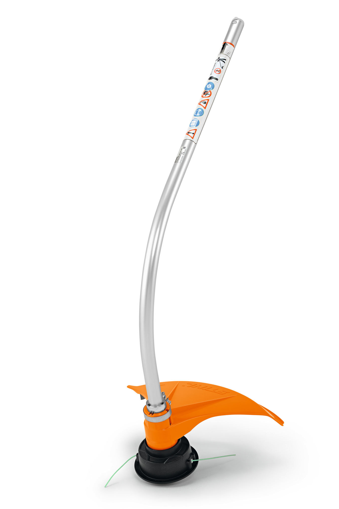 Stihl FSB-KM AC C 6-2 Motorsense mit gebogenem Schaft und orangefarbenem Schutzschild