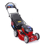 Toro eC48A Akku-Rasenmäher in Rot mit Grasfangkorb und Führungsholm