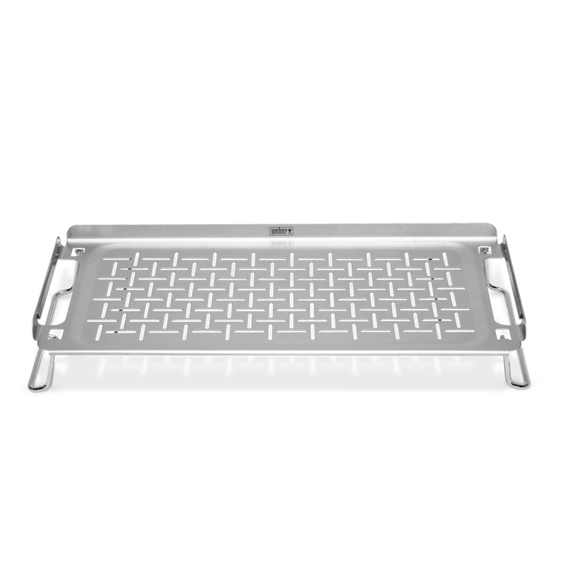 Weber Warmhalterost für Flat Top Grill mit klappbaren Beinen und schmalen Schlitzen