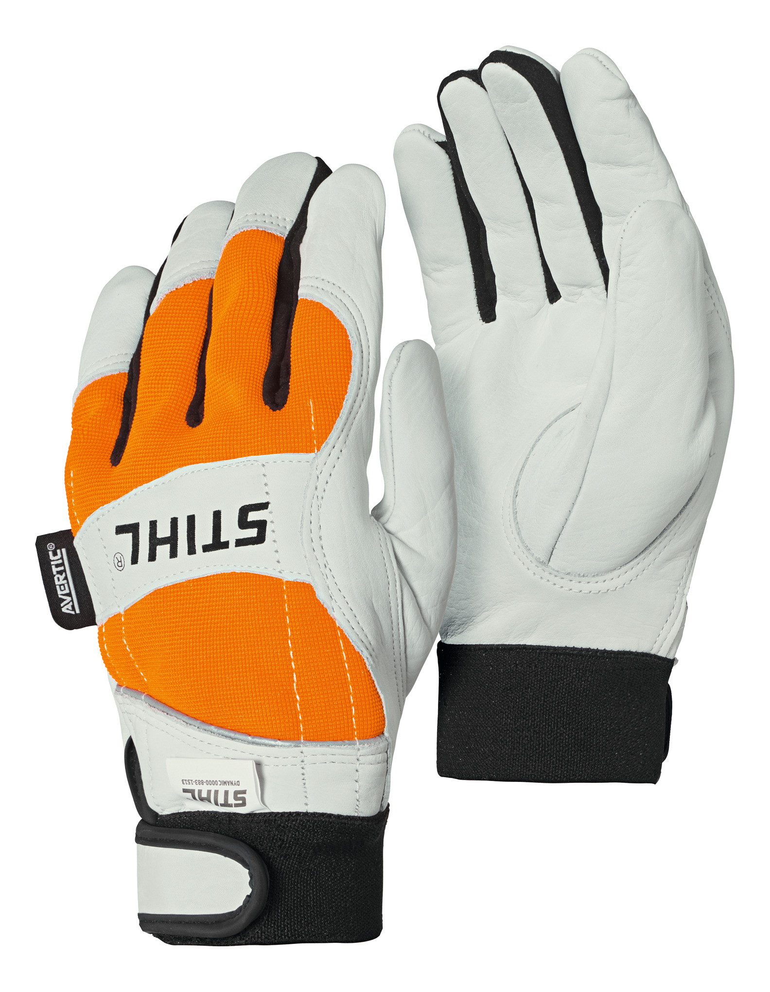 STIHL Handschuhe DYNAMIC Protect MS in Weiß Schwarz Orange für Motorsägenarbeit