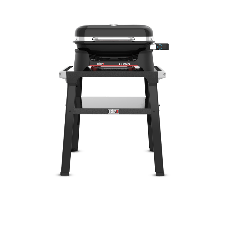 Weber LUMIN Elektrogrill auf Stand in schwarzem Design