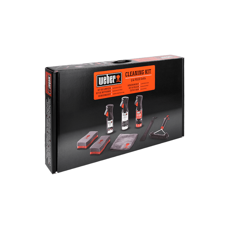 Weber Reinigungsset für Q & Pulse Grills in schwarzer Box mit Reinigungsprodukten